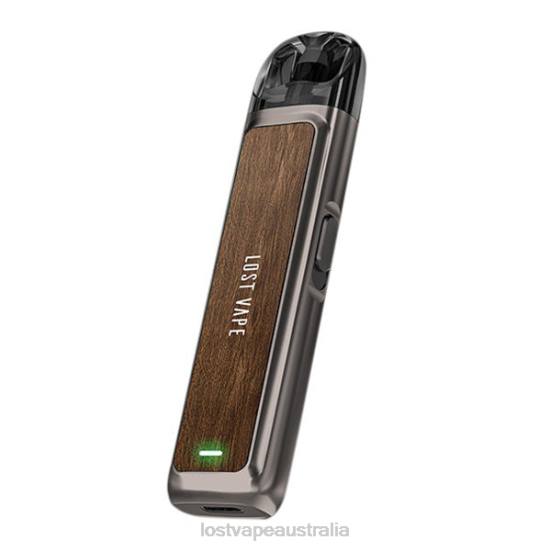 Lost Vape URSA Pod Kit | 800mAh Gunmetal Walnut Wood - Lost Vape Canberra B86J223