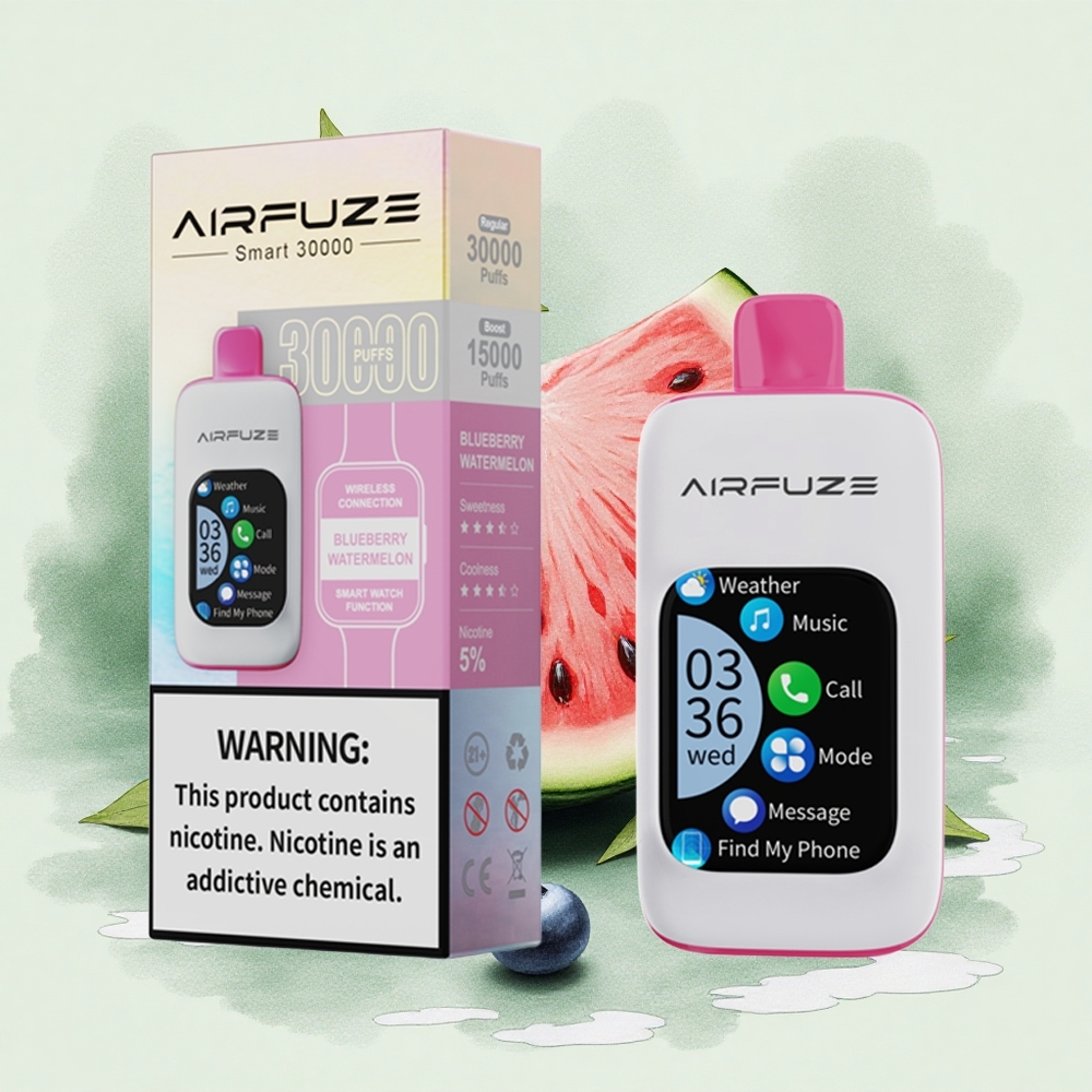 AirFuze Smart 30000 Puffs Disposable Vape 2.01\" Touch Screen Blueberry Watermelon