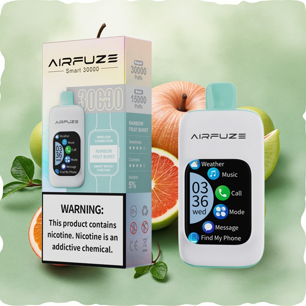 AirFuze Smart 30000 Puffs Disposable Vape Rainbow Fruit Burst with 2.01\" Touch Screen