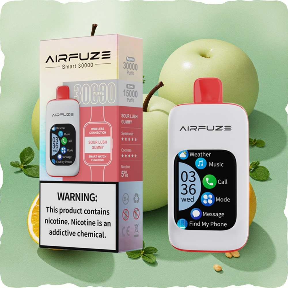 AirFuze Smart 30000 Puffs Disposable Vape Sour Lush Gummy with 2.01\" Touch Screen