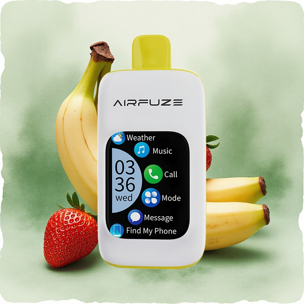 AirFuze Smart 30000 Puffs Disposable Vape Strawberry Banana with 2.01" Touch Screen & Type-C Charging