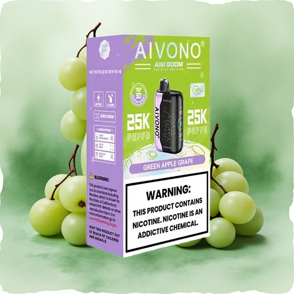 Aivono Aim Boom 25000 Puffs 28ml Green Apple Grape