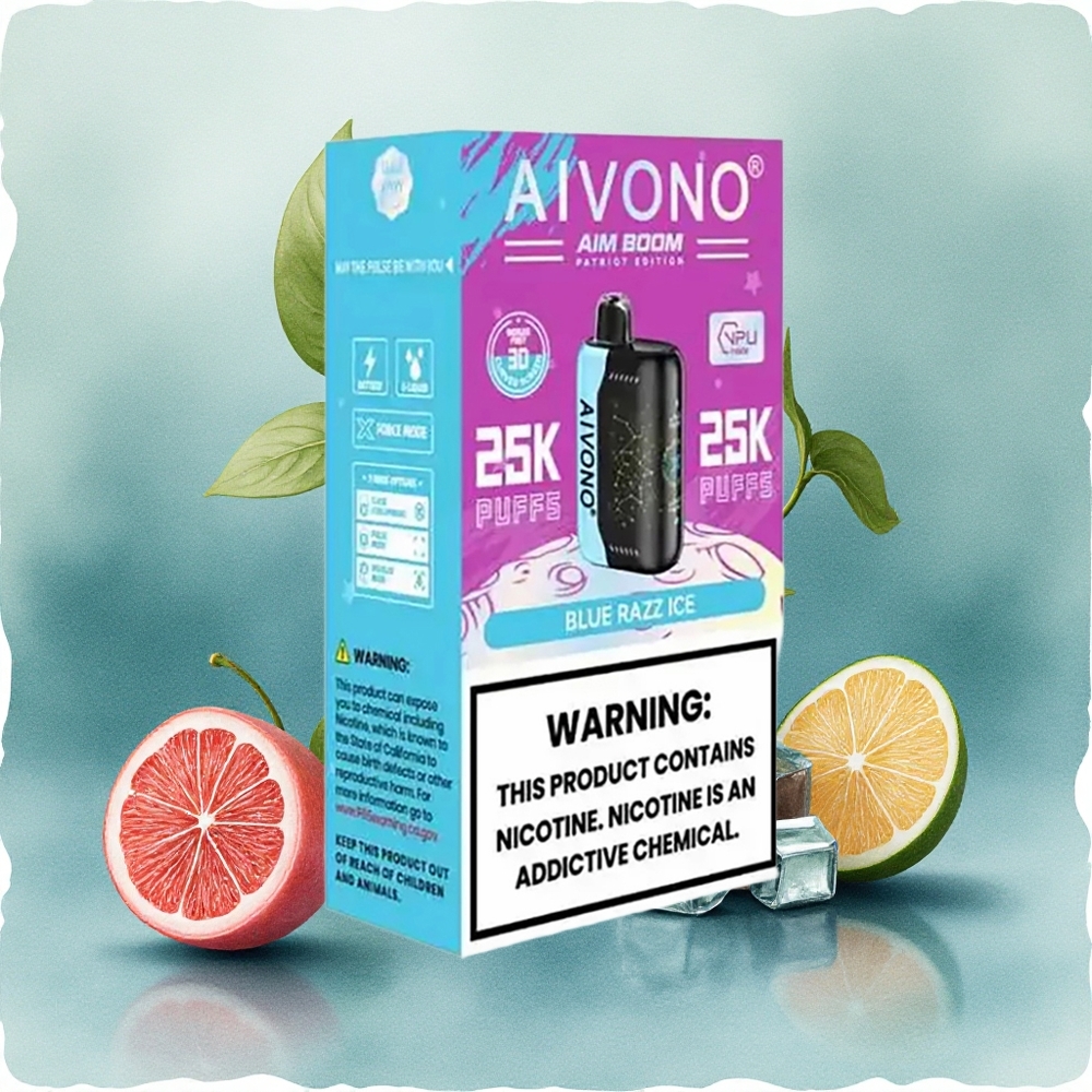 Aivono Aim Boom 25000 Puffs Blue Razz Ice 28ml Mesh Coil