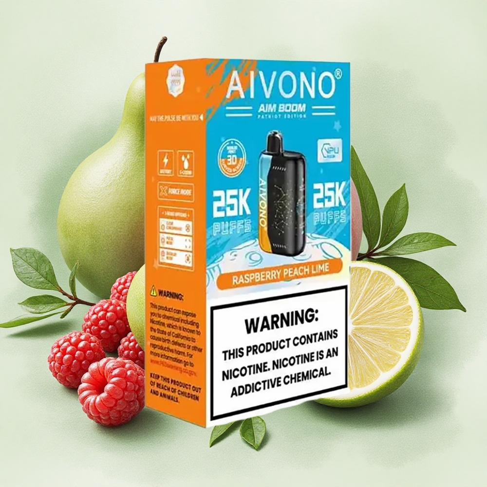 Aivono Aim Boom 25000 Puffs Raspberry Peach Lime 650mAh Type-C