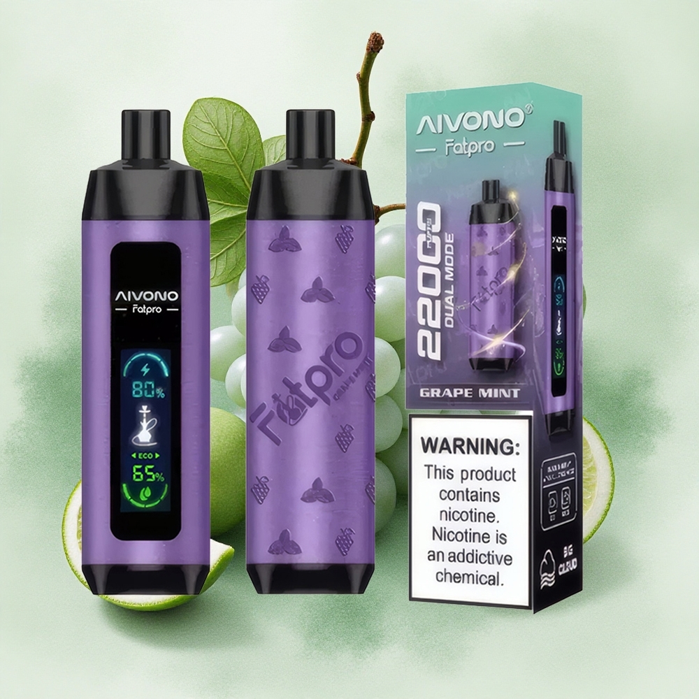 Aivono Aim Fatpro 22000 Puffs Grape Mint 28ml Rechargeable