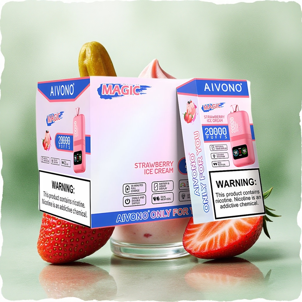 Aivono AIM MAGIC 20000 Puffs Strawberry Ice Cream Dual Mesh Coils