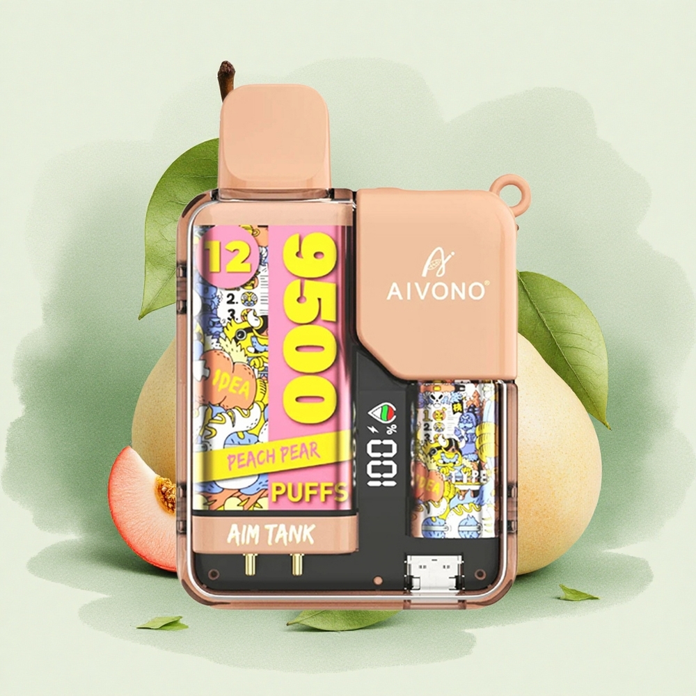 Aivono AIM-TANK 9500 Puffs Peach Pear 18ml E-liquid LCD Display
