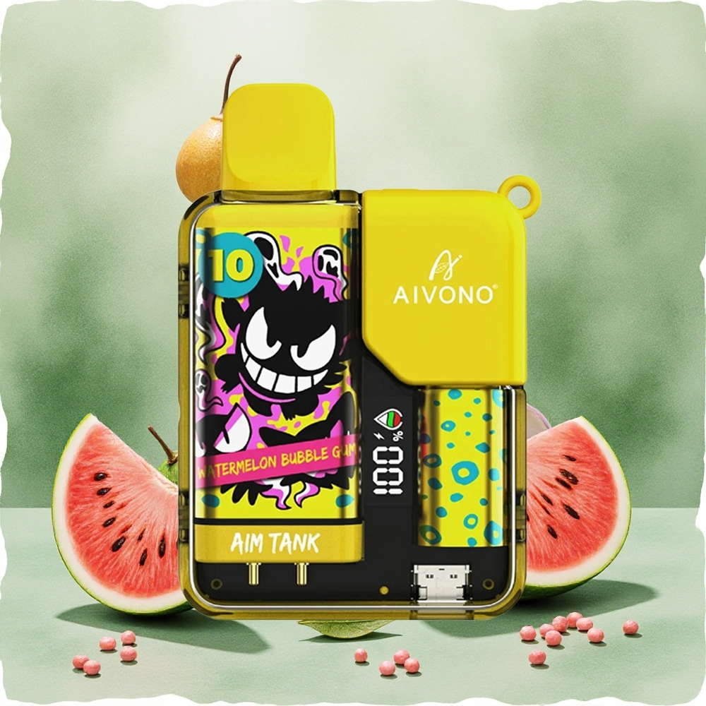 Aivono AIM-TANK 9500 Puffs Watermelon Bubble Gum 18ml E-liquid LCD Display