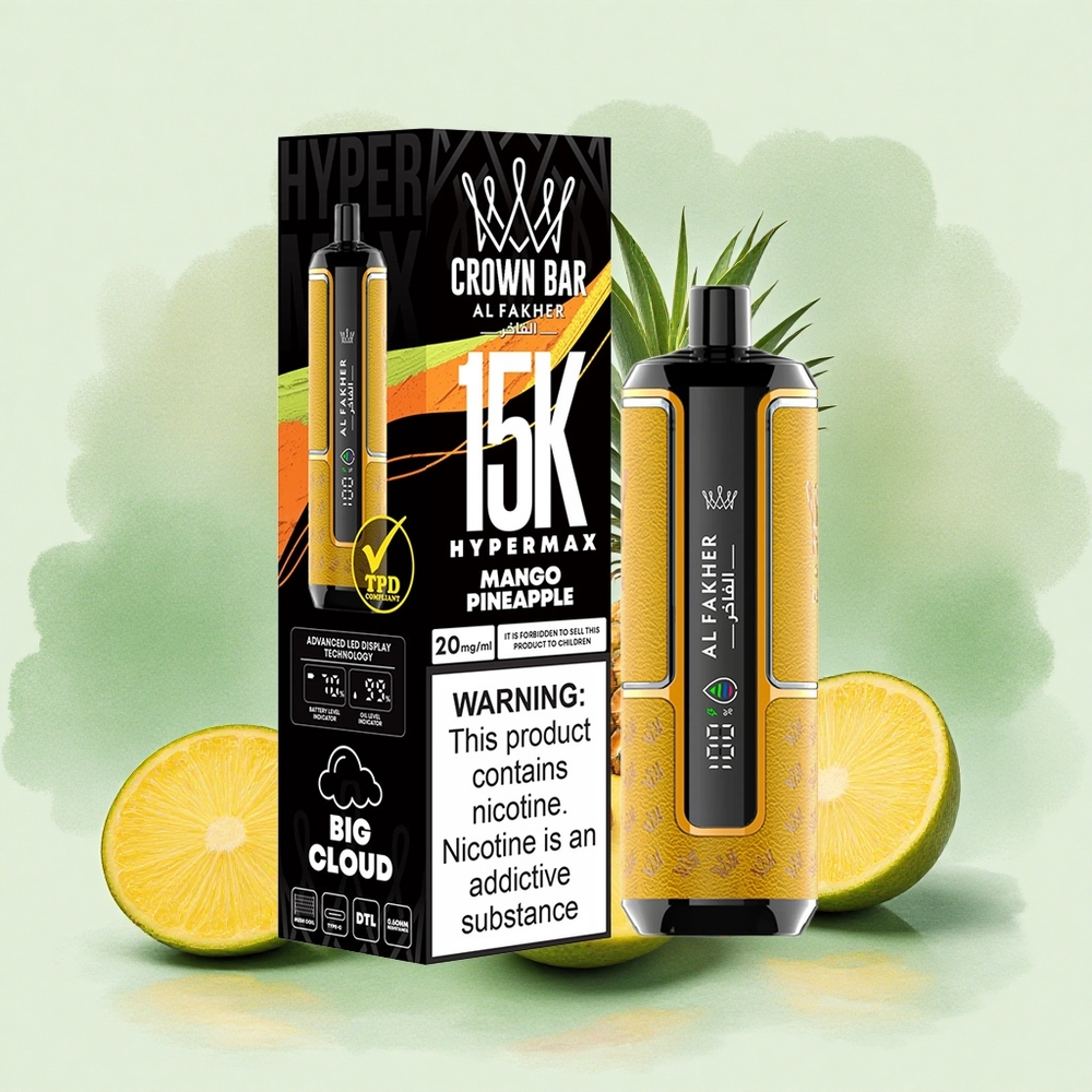 Al Fakher Crown Bar 15K Hypermax 22ml Mango Pineapple Disposable Vape Kit