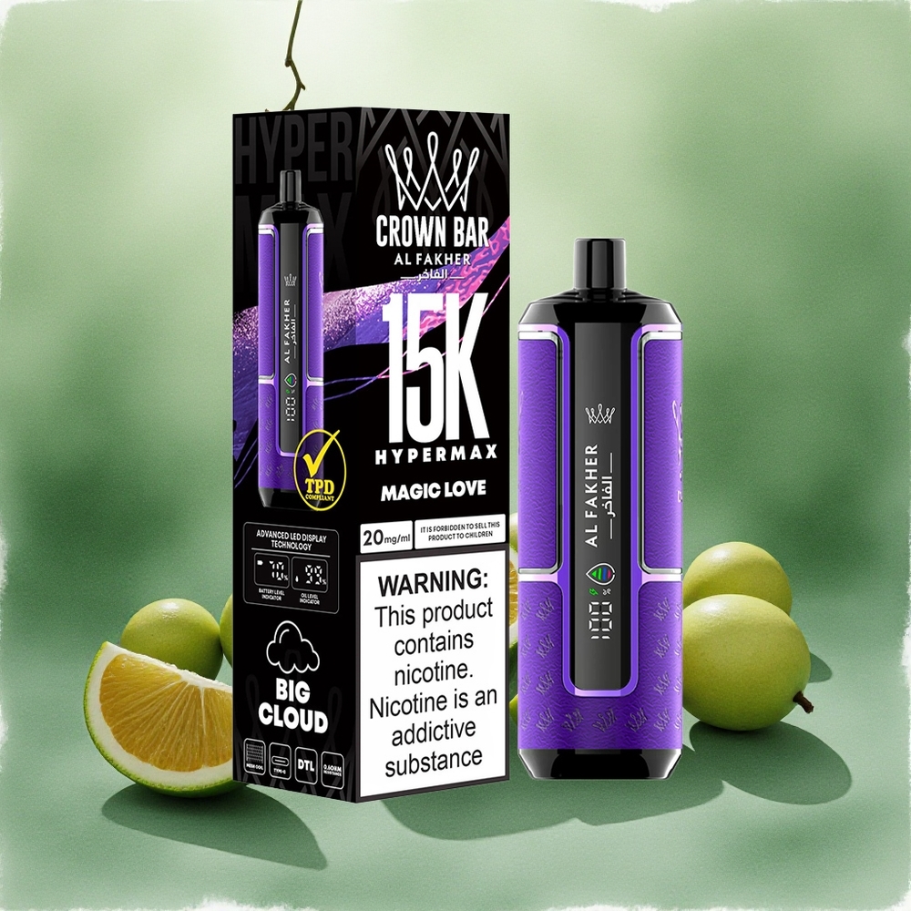 Al Fakher Crown Bar 15K Hypermax Magic Love 22ml Disposable Vape Kit