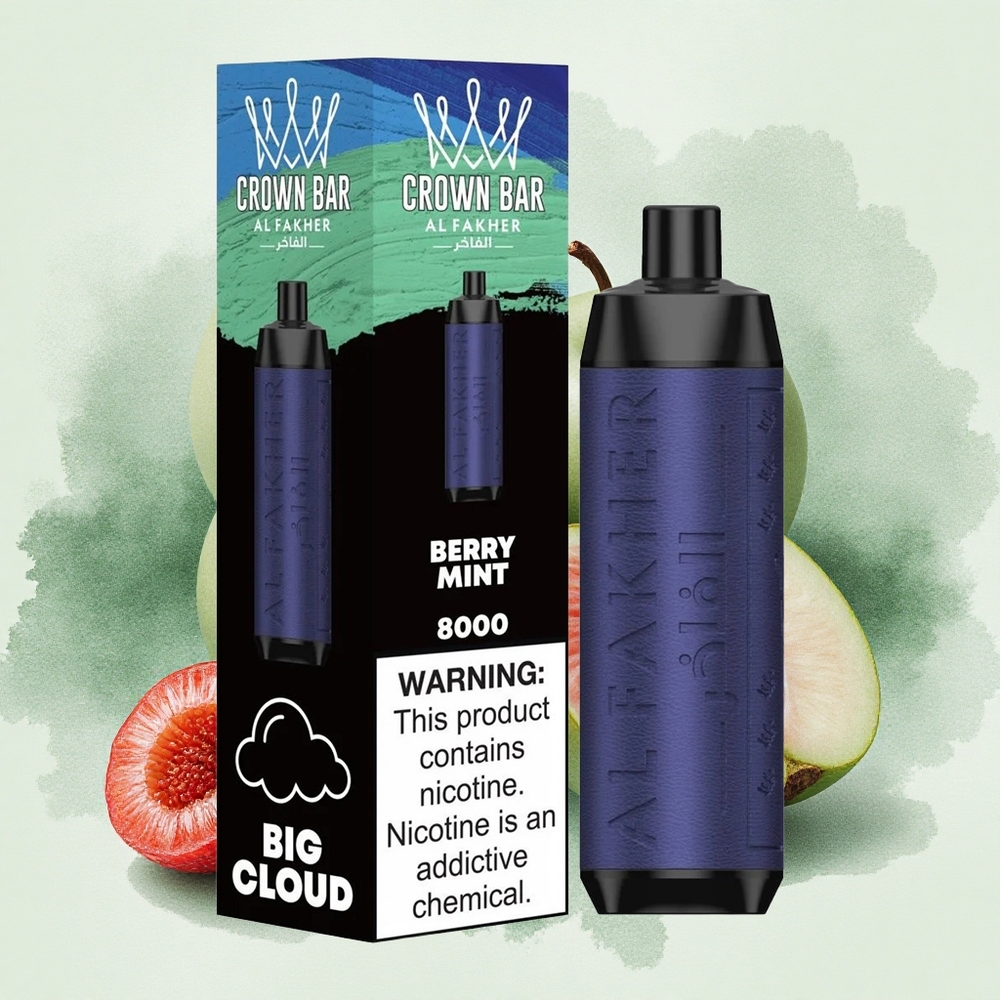 Al Fakher Crown Bar 8000 Crystal Berry Mint 18ml Disposable Vape