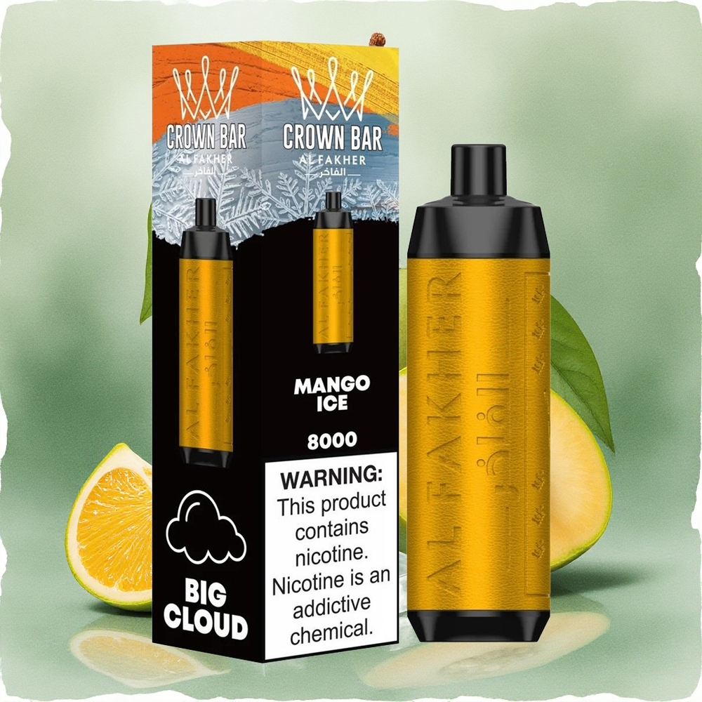 Al Fakher Crown Bar 8000 Crystal Disposable Vape Mango Ice with 18ml e-Liquid & 8000 Puffs