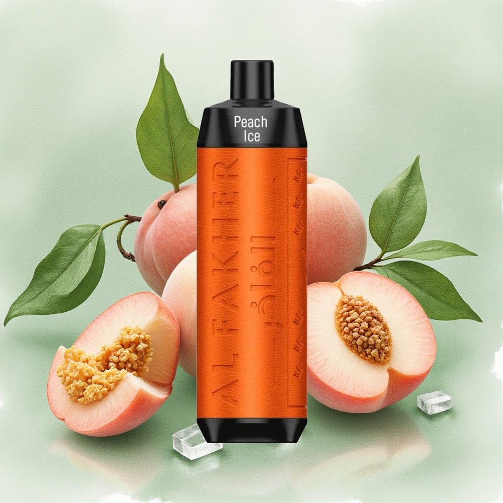 Al Fakher Crown Bar 8000 Crystal Disposable Vape Peach Ice with 18ml e-Liquid & 8000 Puffs