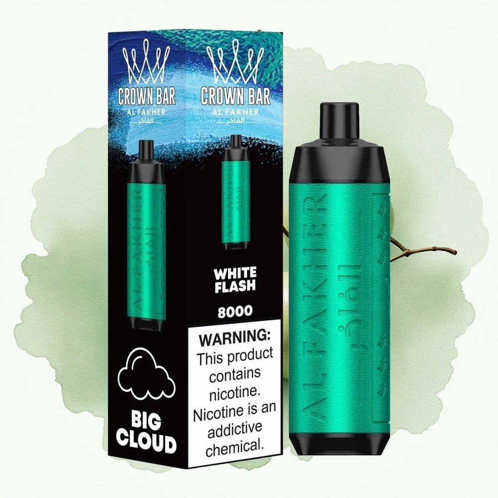 Al Fakher Crown Bar 8000 Crystal Disposable Vape White Flash 18ml 8000 Puffs
