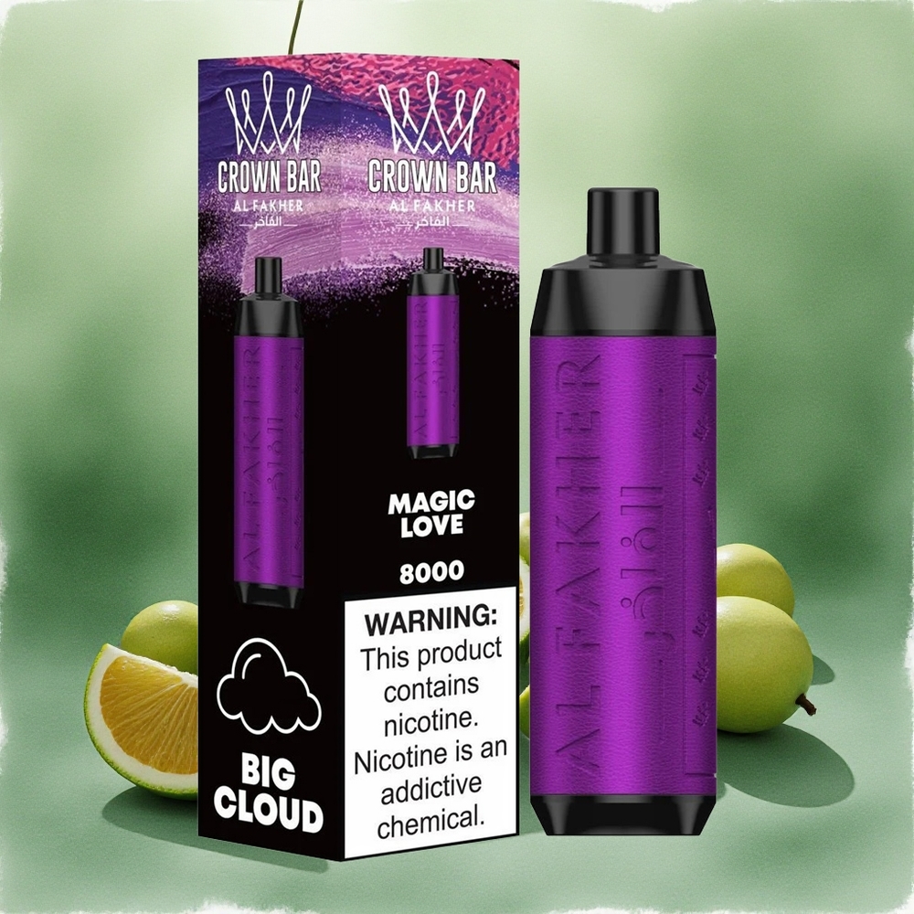 Al Fakher Crown Bar 8000 Crystal Magic Love Disposable Vape with 18ml e-Liquid & 8000 Puffs
