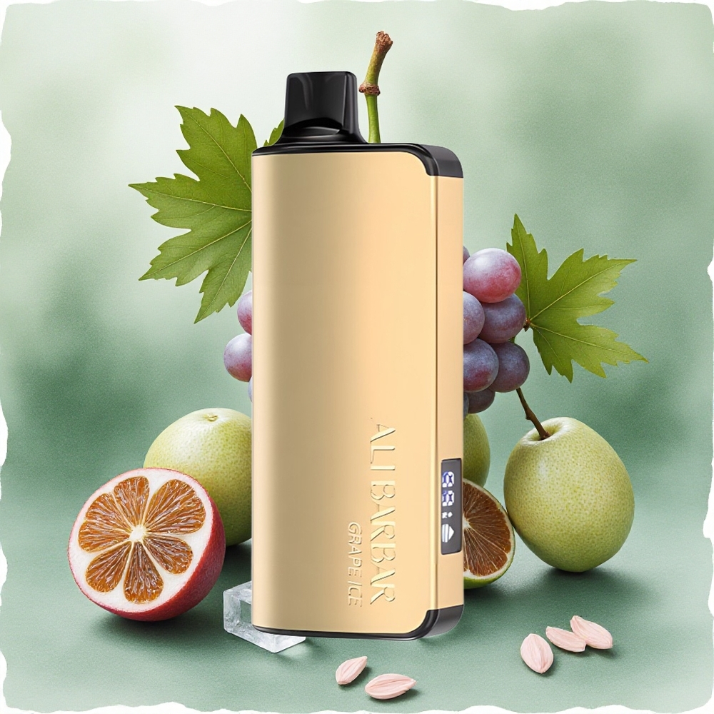 Alibarbar Ingot 9000 Puffs Disposable Vape Grape Ice with LED Display & 2350mAh Battery