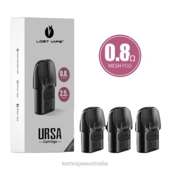 Lost Vape URSA Replacement Pods | 2.5mL (3-Pack) Black 0.8ohm - Lost Vape Canberra B86J123